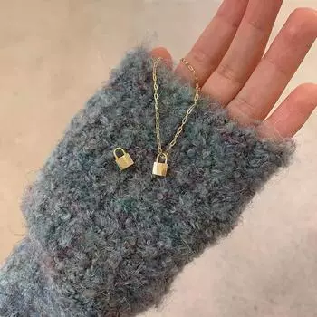 Ожерелье с маленьким замком из стерлингового серебра S925 для женщин, мини-универсальная съемная глянцевая сплошная подвеска на ключицу 925