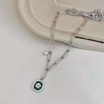 Ожерелье с маргаритками, маленькие свежие ретро-цветы, жемчужная цепочка на ключицу, новый стиль, нишевый смысл