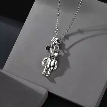 Ожерелье с медведем, хип-хоп, панк-пара, цепочка для свитера, женская толстовка с капюшоном Niche, новый тренд