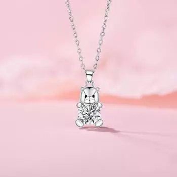 Ожерелье с медведем, ювелирные изделия, женская мода, темперамент, Ins Wind, нержавеющая сталь, ключичная цепочка