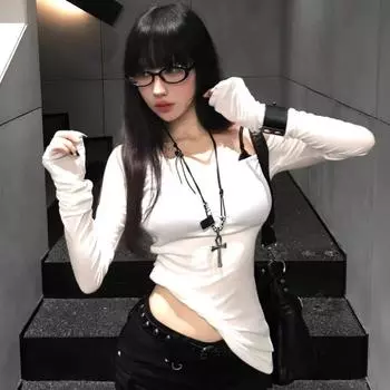 Ожерелье с металлическим кулоном в виде креста в стиле ретро Y2K для женщин, девушек, панк, готика, на черной веревке, длинная цепочка для свитера, праздничные украшения, подарки