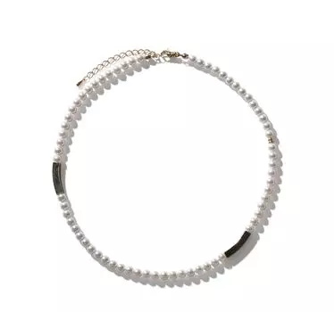 Ожерелье с металлическим жемчугом [VOTRE COUTURE] (повседневный, BGold)