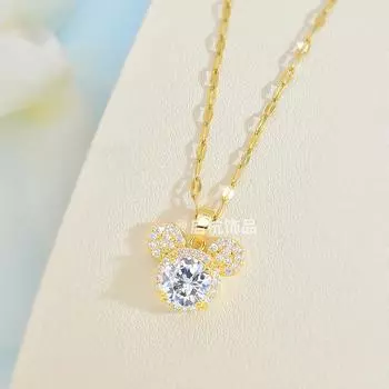 Ожерелье с Микки Маусом, женское, высокочувствительное, универсальное, милое, мультяшное, с подвеской из циркона