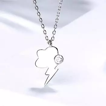 Ожерелье с молнией из стерлингового серебра S925, модное популярное ожерелье с облаком и громом, универсальные аксессуары 925