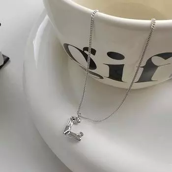 Ожерелье с морщинистым квадратом, геометрический кулон в форме буквы L, цепочка на ключицу, новогоднее, универсальное, элитное