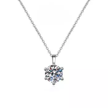 Ожерелье с муассанитом, сертифицированное GRA, 2 карата для женщин, цвет D, подвеска VVS1, стерлинговое серебро 925 пробы, подарки для свадебной вечеринки, ювелирные изделия премиум-класса 2ct