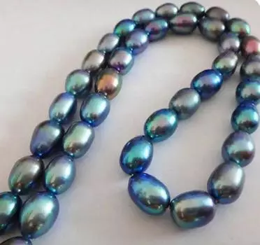 ОЖЕРЕЛЬЕ С НАТУРАЛЬНЫМ ТАИТЯНСКИМ ПАВЛИНОМ 18 ДЮЙМОВ С СИНИМ ЗЕЛЕНЫМ ЖЕМЧУГОМ