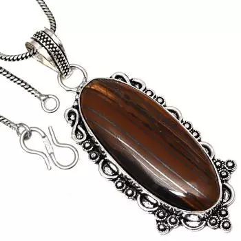 Ожерелье с несколькими тигровыми камнями ручной работы из старинного серебра 925 пробы 2,5 дюйма