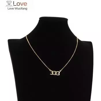 Ожерелье с номером ангела из нержавеющей стали 111 222 333 444 555 666 777 888 999 для женщин и мужчин, цепочка с счастливым номером, ювелирные изделия 45cm