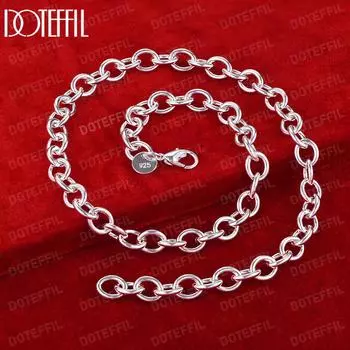 Ожерелье с О-образной цепочкой из стерлингового серебра 925 пробы, модные свадебные украшения 45CM