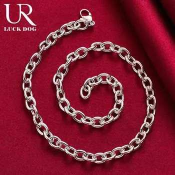 Ожерелье с О-образной цепочкой из стерлингового серебра 925 пробы, модные свадебные украшения 45CM