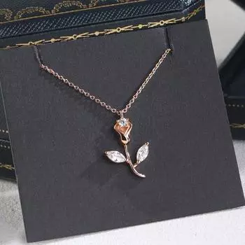 Ожерелье с одной розой для девочек с кулоном Niche Fresh, цепочка на ключицу, подарок на день рождения ко Дню святого Валентина для девушки