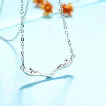 Ожерелье с оленем из стерлингового серебра S925 One Deer Has You Простая мода в корейском стиле Темпераментная дикая ключичная цепочка из серебра Аксессуары Ювелирные изделия 925