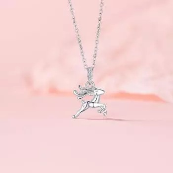 Ожерелье с оленем, корейская Ins, симпатичная женская цепочка на ключицу из нержавеющей стали