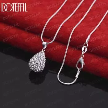 Ожерелье с овальным кулоном из стерлингового серебра 925 пробы, модные свадебные украшения S-40CM