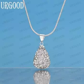 Ожерелье с овальным кулоном из стерлингового серебра 925 пробы, модные свадебные украшения S-40CM