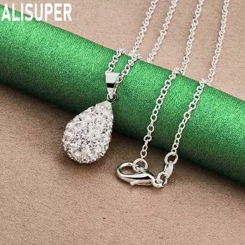 Ожерелье с овальным кулоном из стерлингового серебра 925 пробы, модные свадебные украшения O-40CM