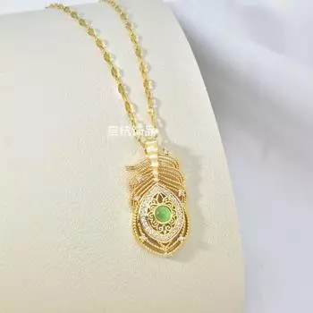 Ожерелье с перьями в винтажном придворном стиле, женская цепочка на ключицу, кулон с драгоценным камнем Демонический глаз , украшение