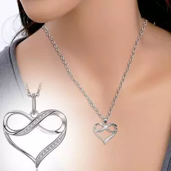 Ожерелье с первоначальным сердцем, цепочка на ключицы, темперамент, висячие украшения на шею One Size серебряный