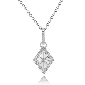 Ожерелье с подсолнухом из хирургической нержавеющей стали 316L с цирконием, гавайские украшения, серебро [Lucliss]