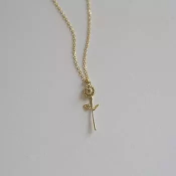 Ожерелье с подсолнухом из стерлингового серебра S925, женское трехмерное цветочное ожерелье особого интересного дизайна, легкая роскошная цепочка на ключицы 925