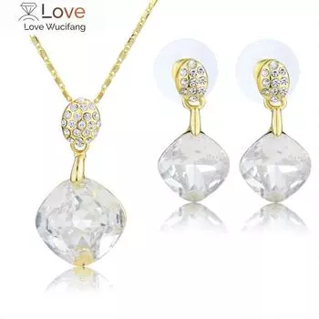 Ожерелье с подвесками и серьгами Простой дизайн Брендовый комплект ювелирных изделий класса люкс