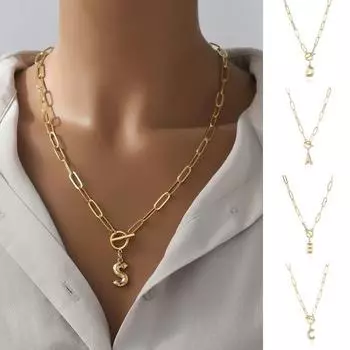 Ожерелье с подвеской AZ 26, цепочка с буквами для мужчин и женщин, ожерелье с алфавитом в стиле хип-хоп C