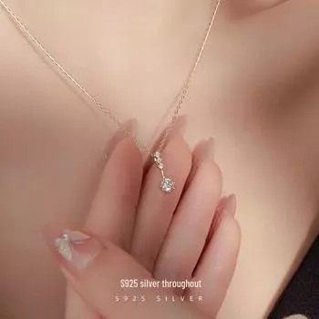 Ожерелье с подвеской Banyan Tree Luxury Octopus Circon, цепочка на ключицу из позолоченного серебра 14 карат для женщин NS616, 925 Silver белого золота