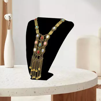 Ожерелье с подвеской, цепочка на свитер, стильный декор с кисточками для девочек серебряный