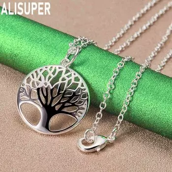 Ожерелье с подвеской «Дерево жизни» из стерлингового серебра 925 пробы, модные свадебные украшения O-40CM
