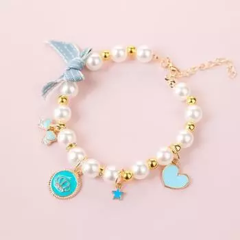 Ожерелье с подвеской для домашних животных, привлекательное яркое ожерелье из искусственного жемчуга среднего размера, устойчивое к выцветанию ожерелье для собак и кошек L розовый