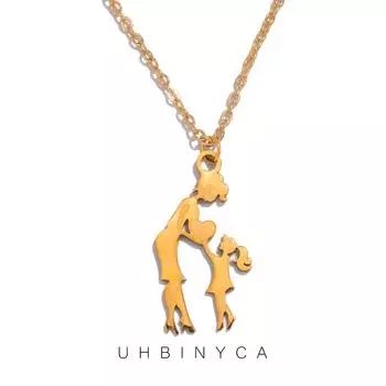 Ожерелье с подвеской для мамы и ребенка, подарок маме на День матери, ювелирные изделия из полированной нержавеющей стали серебряный