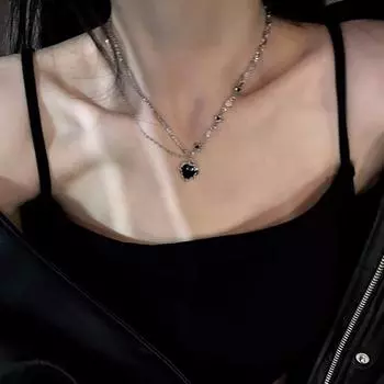 Ожерелье с подвеской для женщин, роскошные милые и крутые девушки, цепочка на ключицу в стиле панк с сердечком, новинка 2023, модные ювелирные изделия, подарок на вечеринку