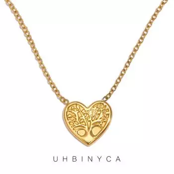 Ожерелье с подвеской «Древо жизни» в форме сердца для женщин, изысканное ожерелье из нержавеющей стали, изысканные ювелирные изделия золотой
