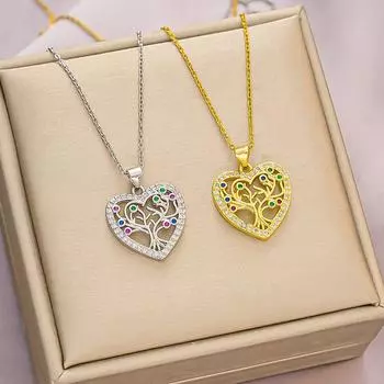 Ожерелье с подвеской «Древо жизни», женская цепочка на ключицу