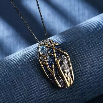 Ожерелье с подвеской Gem s Beauty для женщин, ювелирные аксессуары, небесно-голубой топаз, модный креативный подарок на день рождения, дизайнерские ювелирные украшения