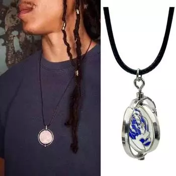 Ожерелье с подвеской «Голубая роза» ручной работы, вращающееся ожерелье с подвеской «Голубая роза», украшения на День святого Валентина