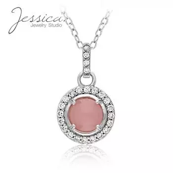 Ожерелье с подвеской Halo из настоящего стерлингового серебра 925 пробы для женщин, драгоценные камни