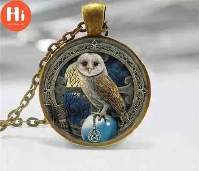 Ожерелье с подвеской Hi Celtic Owl для унисекс серебряный