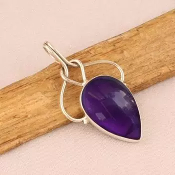 Ожерелье с подвеской из аметиста, серебро 925 пробы, подарок для нее, дизайнерское ожерелье, подарок для нее, украшения в стиле бохо, украшения ручной работы