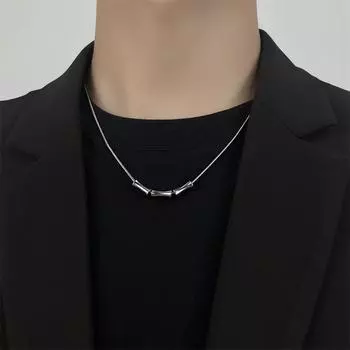 Ожерелье с подвеской из бамбука: Высококачественная мужская цепочка для свитера, простые модные украшения для пар XL299