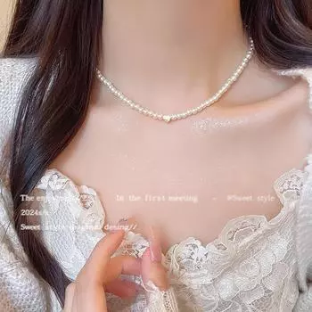 Ожерелье с подвеской из барочного жемчуга - элегантное украшение на ключицу в стиле ретро для женщин X1425 золотой