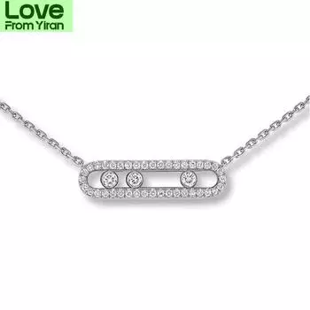 Ожерелье с подвеской из бисера из кристаллов циркония в арабском стиле для женщин, розовое золото, 3 точки на овальном ожерелье, изящное свадебное ювелирное украшение, подарок