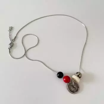 Ожерелье с подвеской из бусин в виде пуговицы в стиле ретро, женское, личность, тренд, ниша, повседневная мода, креативное, для вечеринки, циркон, подарок, аксессуар