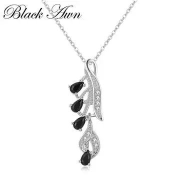 Ожерелье с подвеской из черного циркона Black Awn