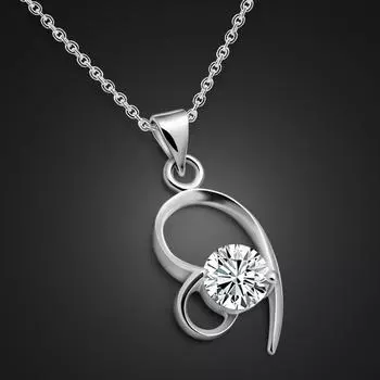 Ожерелье с подвеской из циркона в форме сердца, универсальные женские ювелирные изделия из платины с гальваническим покрытием