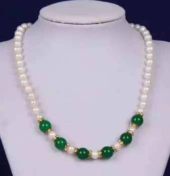Ожерелье с подвеской из искусственного жемчуга и нефрита Reshwater, модные украшения ручной работы