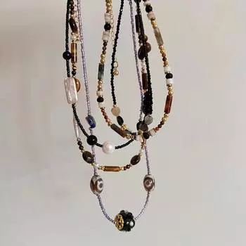 Ожерелье с подвеской из каменных бусин, винтажное трендовое женское темпераментное колье ручной работы в китайском стиле, вечерние ювелирные изделия для девочек, подарки