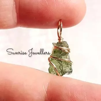 Ожерелье с подвеской из молдавита, подвеска из настоящего чешского сертифицированного молдавита Free Size зелёный