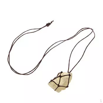 Ожерелье с подвеской из натурального цитрина и подвесной веревкой для женского подарка